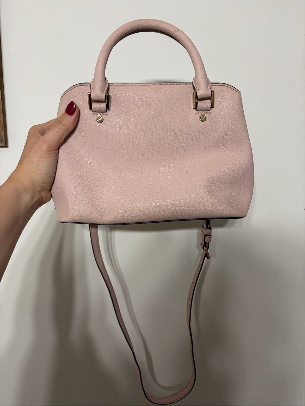Michael Kors Blush Pink Saffiano Leather Crossbody Satchel - Picture 2 of 6